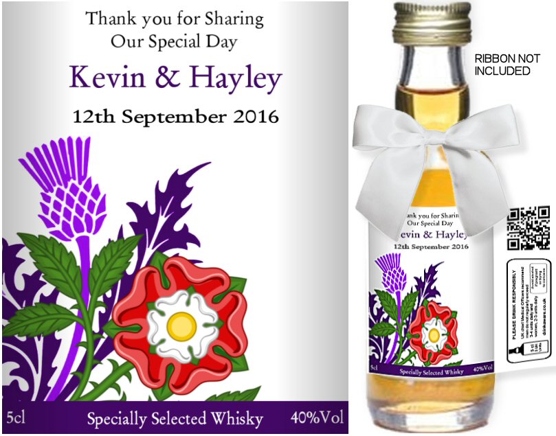 Personalised Alcohol Miniatures | Wedding Favour Label 13A - Click Image to Close